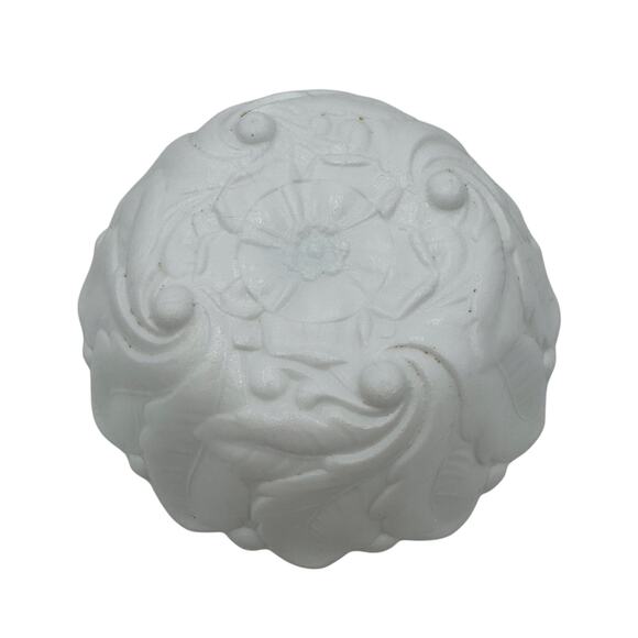 Vtg Milk Glass Footed Bowl Wild Rose by Indiana Glass Master Berry Bowl 3.5 x 9" - Picture 3 of 7